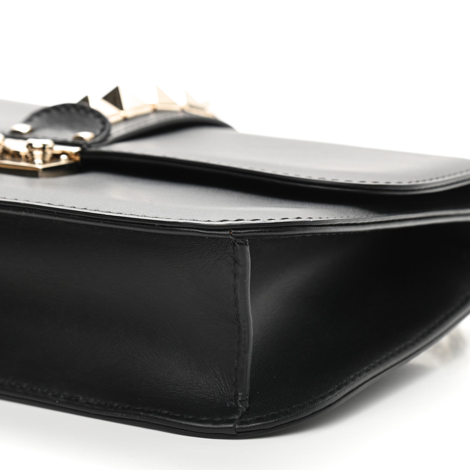 Valentino Garavani Vitello Medium Glam Lock Rockstud Flap Black 8 of 8