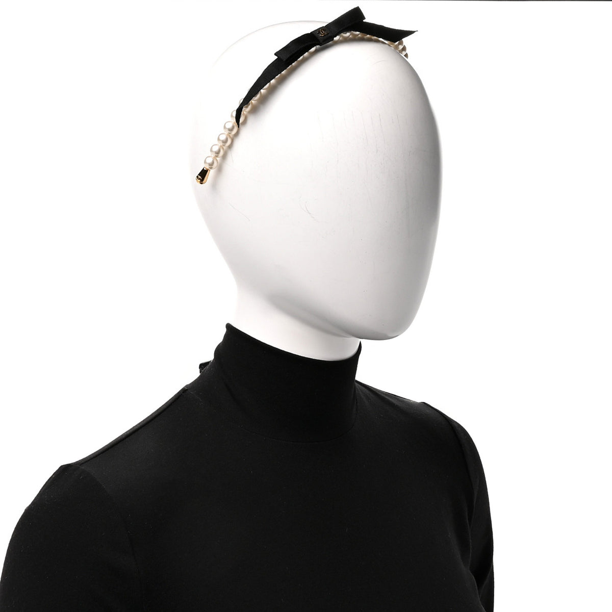 Pearl CC Headband White Gold Black