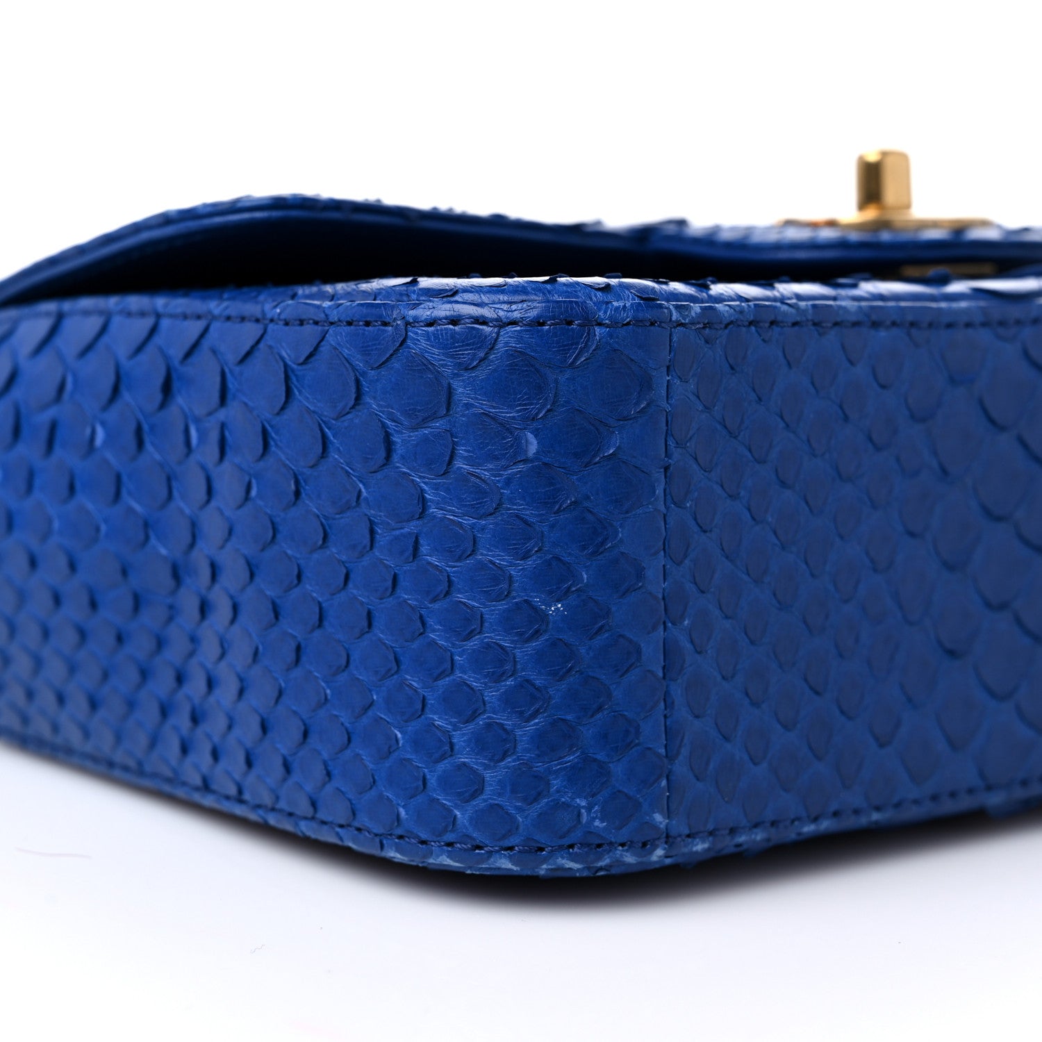 Chanel Snakeskin Mini Rectangular Flap Blue 8 of 11