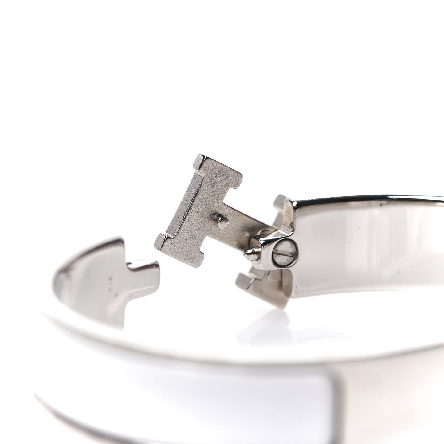 Enamel Narrow Clic Clac H Bracelet White