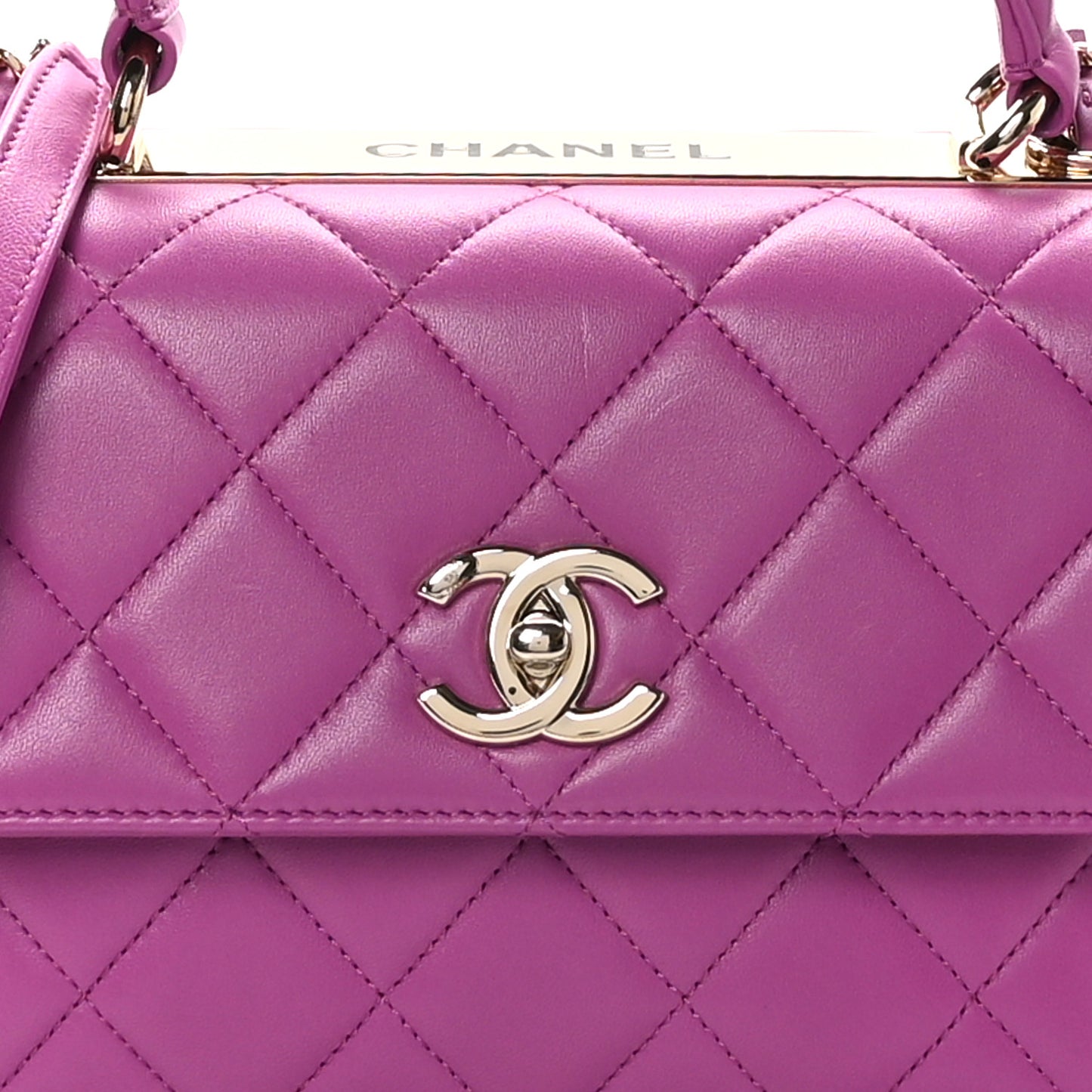 Lambskin Quilted Small Trendy CC Flap Dual Handle Bag Pink