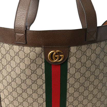 Gucci GG Supreme Monogram Web Large Ophidia Vertical Shopping Tote Brown 8 of 10