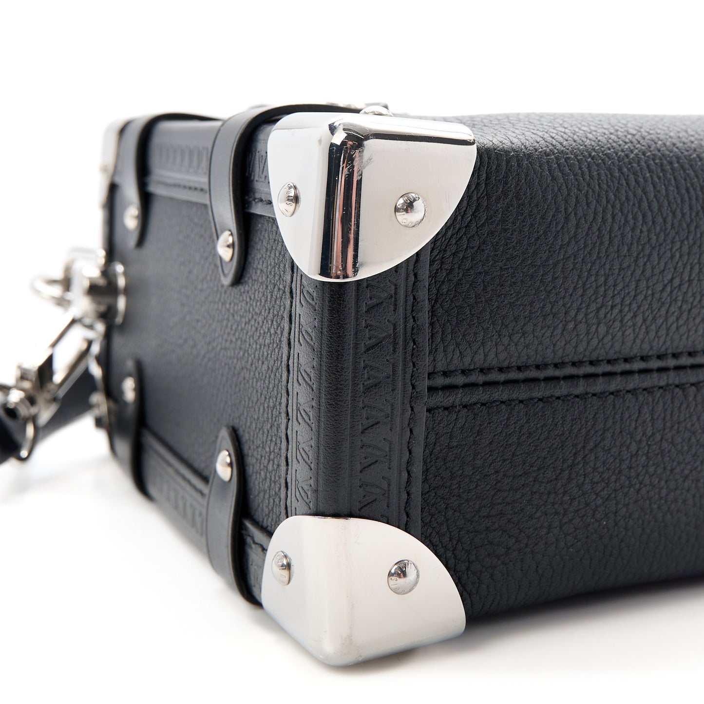 Grained Calfskin Side Trunk MM Black