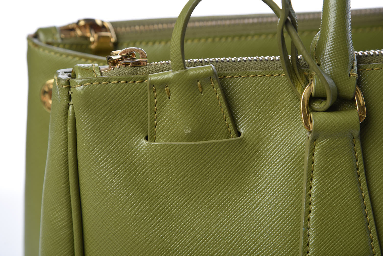 Prada Saffiano Large Galleria Double Zip Tote Edera 11 of 15