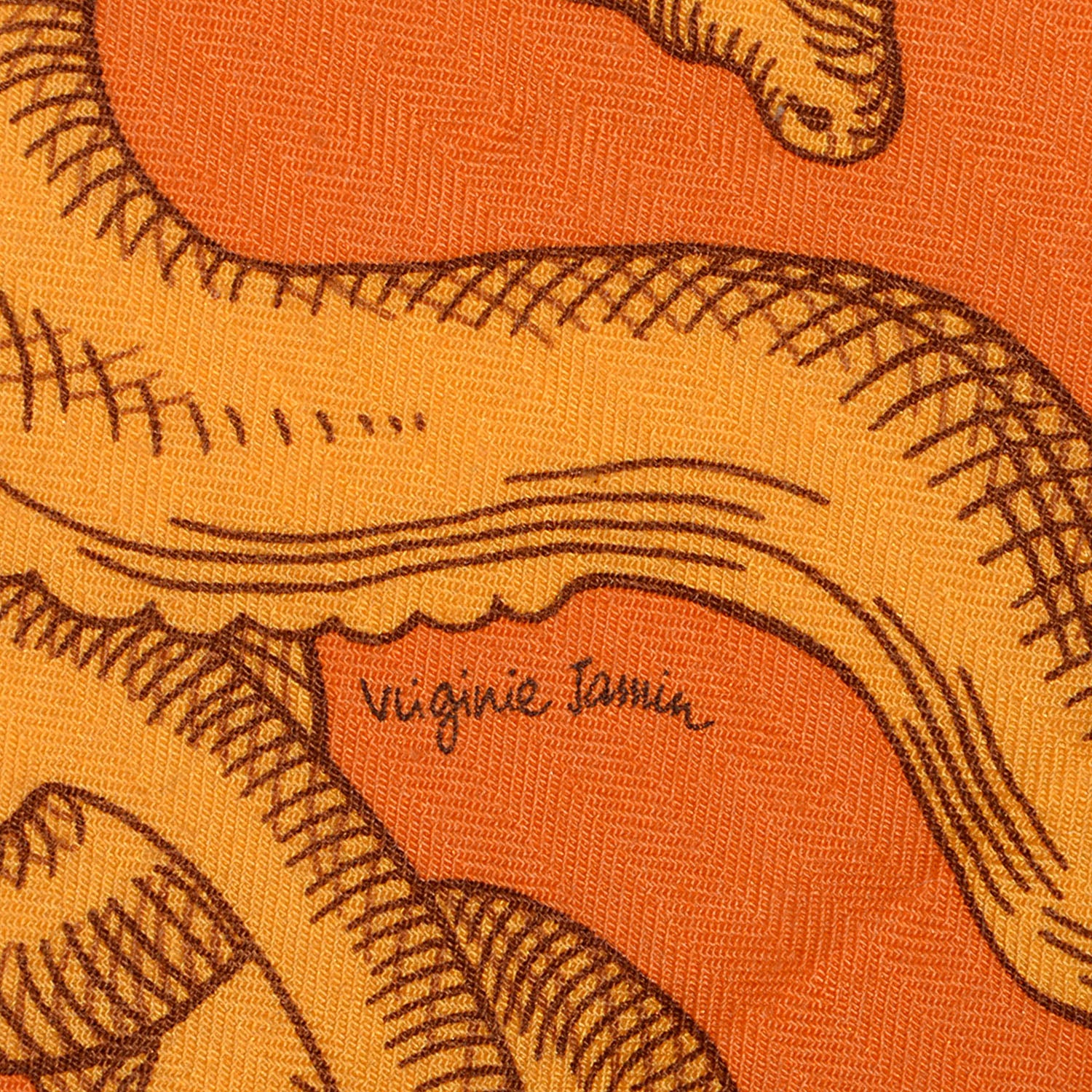 Hermes Cashmere Silk Della Cavalleria GM Scarf 140 Soleil Rose Brun 5 of 7