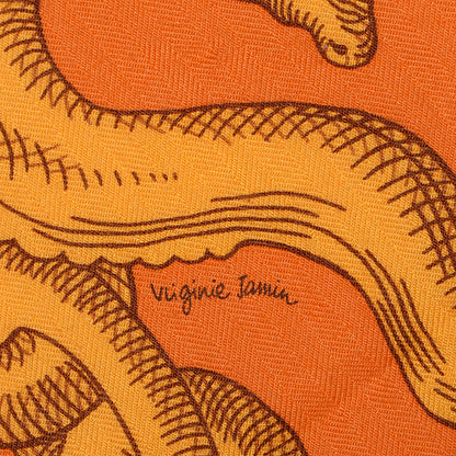 Hermes Cashmere Silk Della Cavalleria GM Scarf 140 Soleil Rose Brun 5 of 7