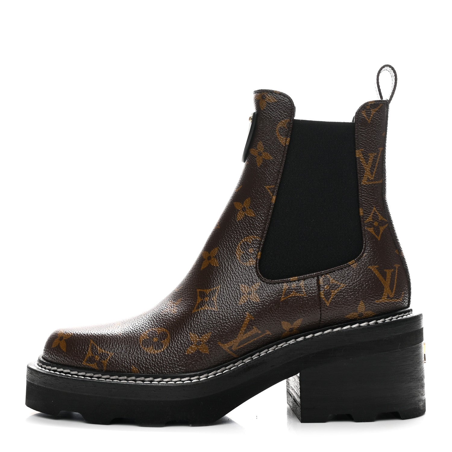 Louis Vuitton Patent Monogram LV Beaubourg Ankle Boots 37 Black 1 of 11