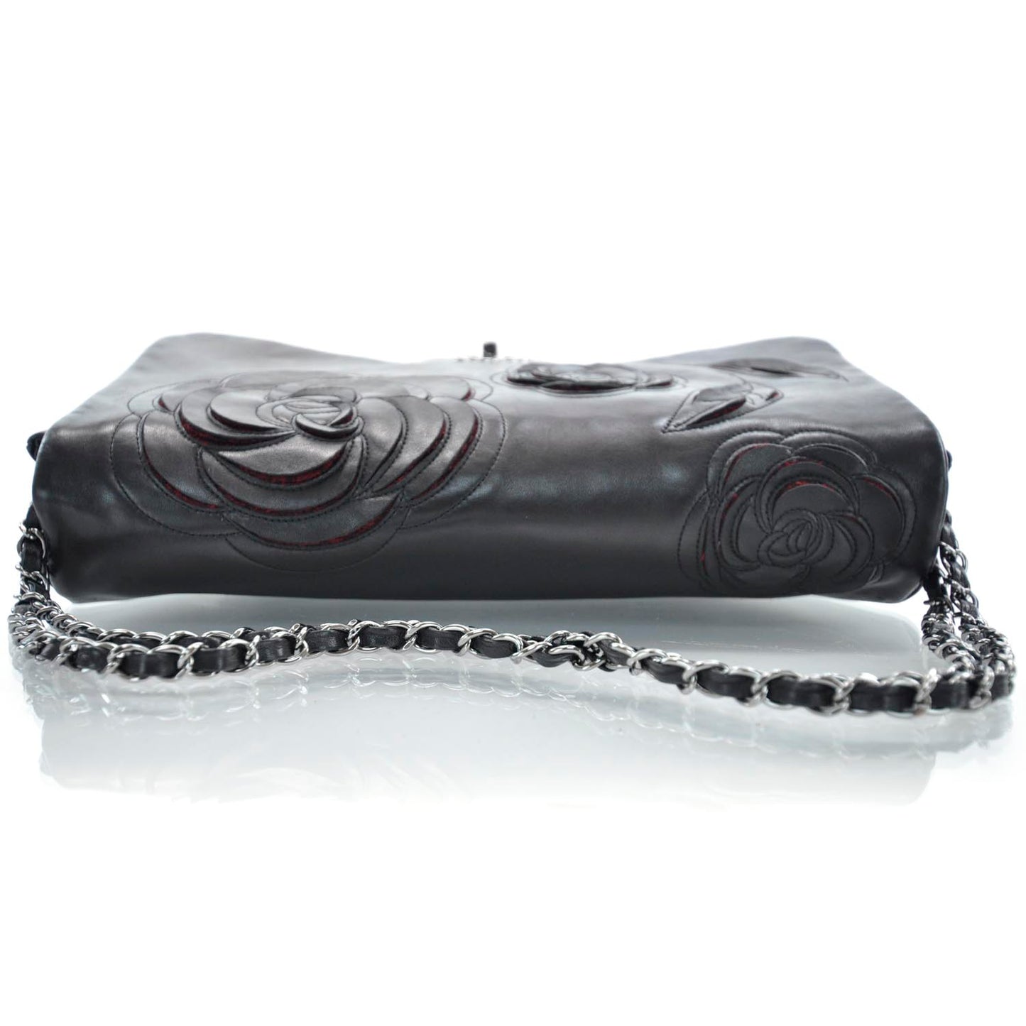 Lambskin Tweed Petals Flap Black