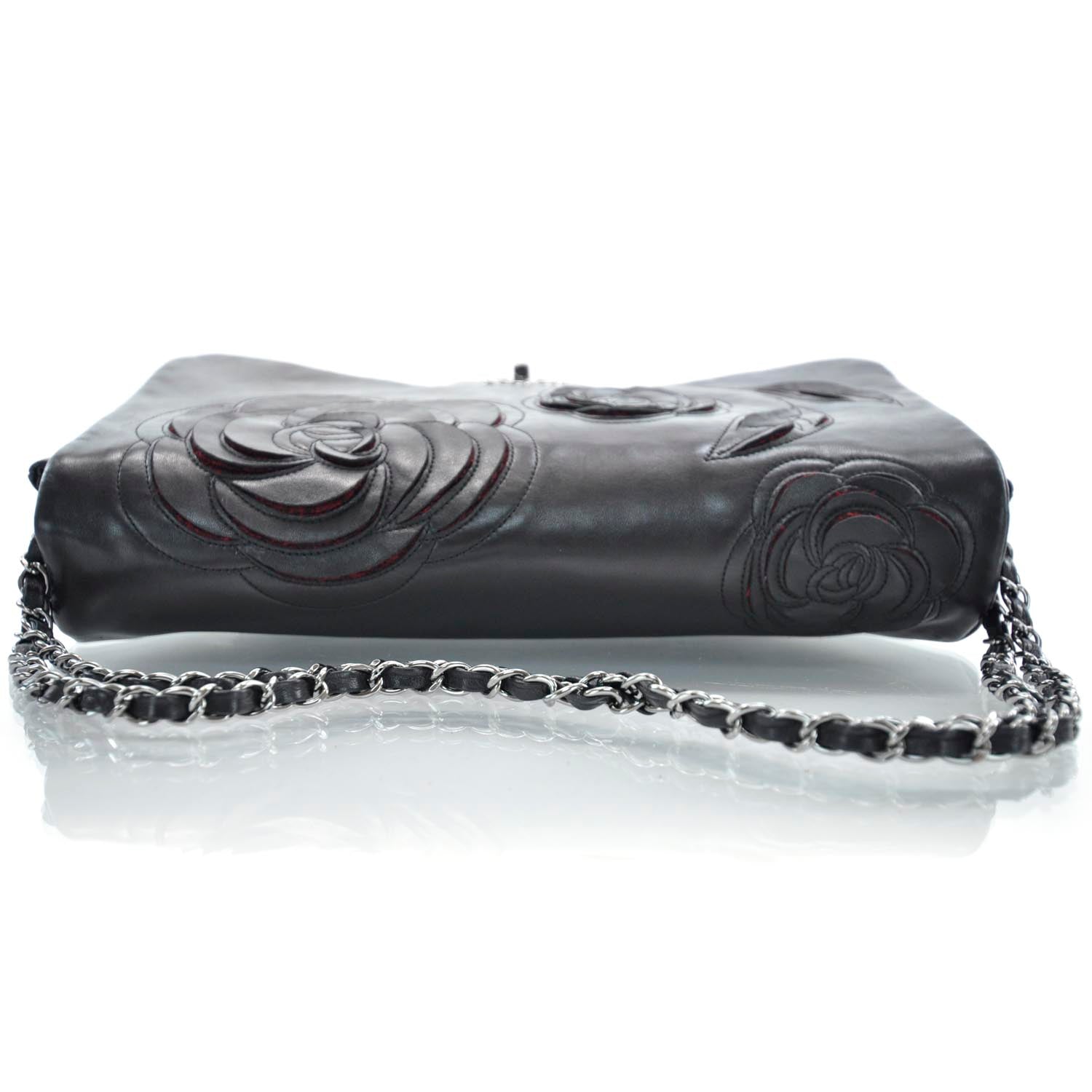 Chanel Lambskin Tweed Petals Flap Black 4 of 12
