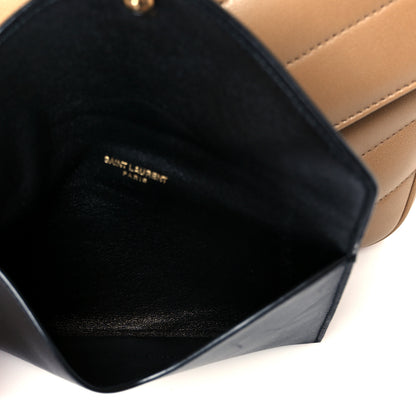 Saint Laurent Lambskin Chevron Quilted Medium LouLou Natural Tan 9 of 15
