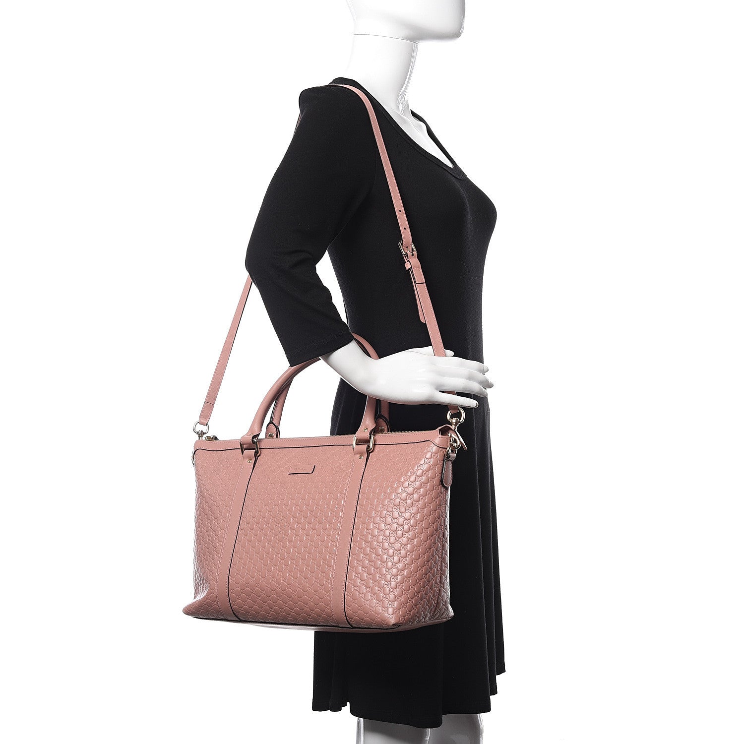 Gucci Soft Microguccissima Medium Zippered Satchel Soft Pink 2 of 13