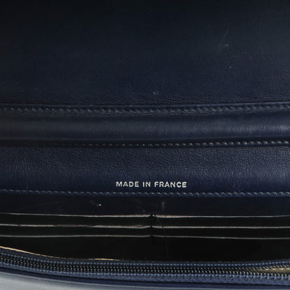 Chanel Patent Embossed CC Wallet On Chain WOC Blue 7 of 8