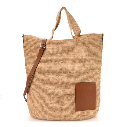 Loewe Raffia Paula's Ibiza Large Slit Tote Bag Natural Tan 1 of 10