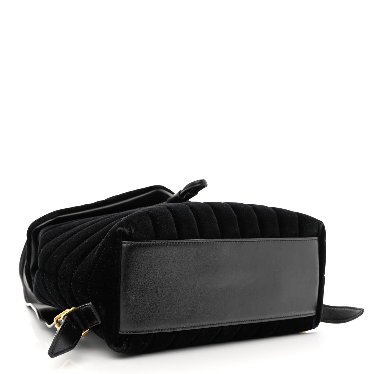 Velvet Y Quilted Monogram Small Loulou Backpack Black