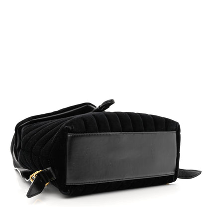 Saint Laurent Velvet Y Quilted Monogram Small Loulou Backpack Black 4 of 10