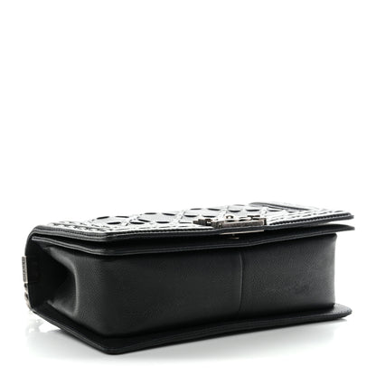 Chanel Caviar Stitched Medium Boy Flap Blue 4 of 14