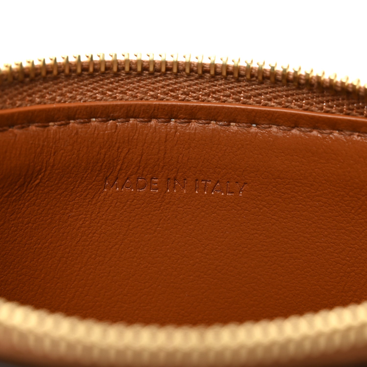 Celine Smooth Calfskin Cuir Triomphe Coin and Card Pouch With Hook Tan 6 of 6
