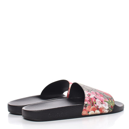 Gucci GG Supreme Monogram Blooms Slide Sandals 40 Beige Multicolor 4 of 8