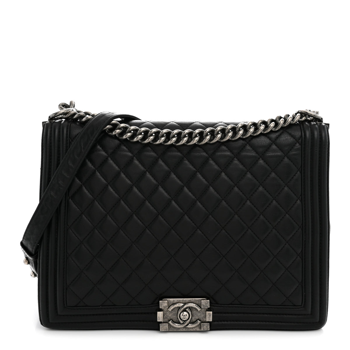 Chanel Calfskin Quilted Large Boy Flap Black 1 of 12