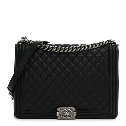 Chanel Calfskin Quilted Large Boy Flap Black 1 of 12