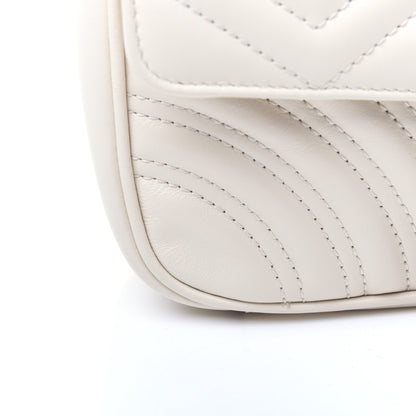 Gucci Calfskin Matelasse Mini GG Marmont Shoulder Bag White 14 of 18