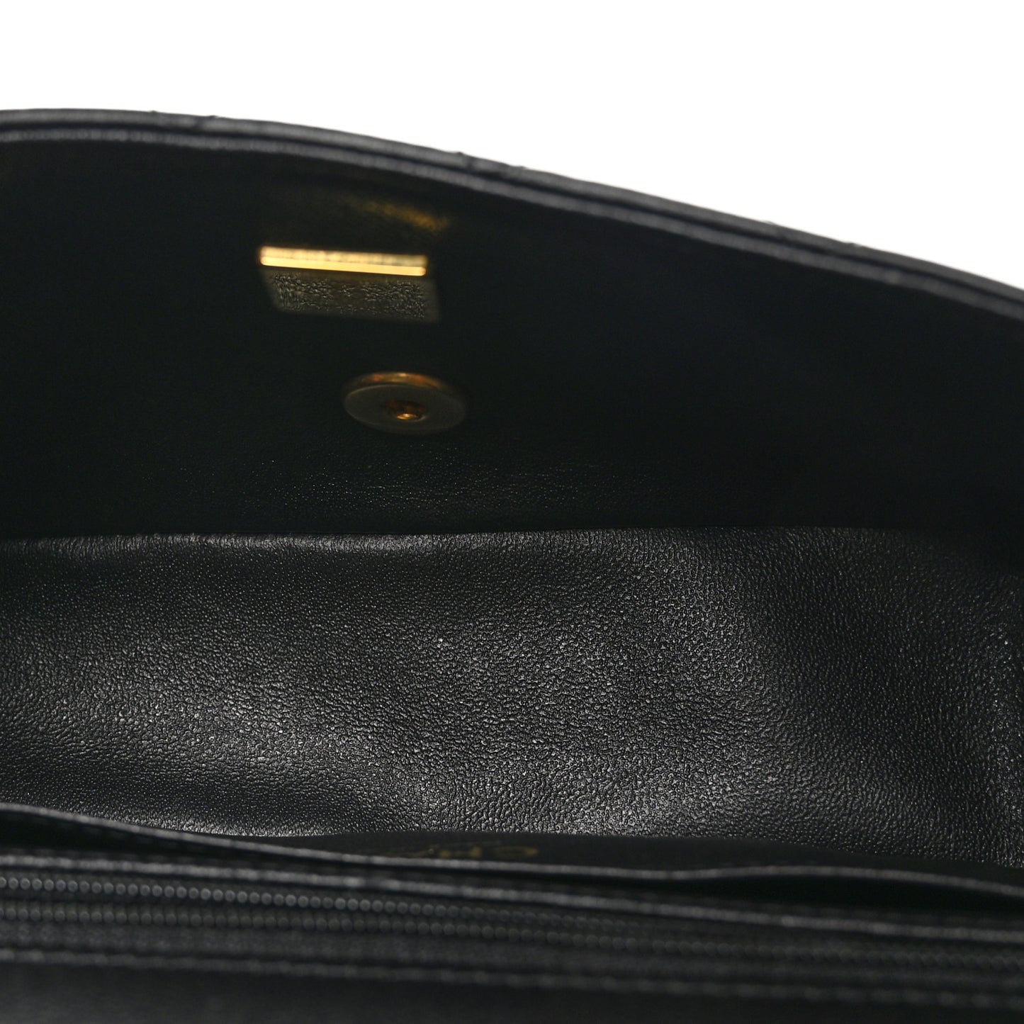 Lambskin Quilted Mini Top Handle Rectangular Flap Black