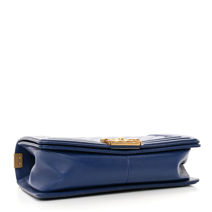 Chanel Lambskin Quilted Medium Boy Flap Blue 4 of 16
