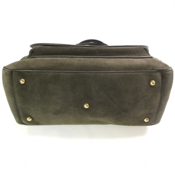 Gucci Suede Medium 1973 Top Handle Satchel Olive 4 of 11