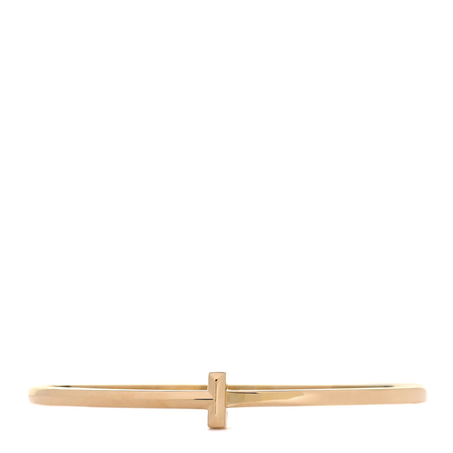 18K Rose Gold Narrow T T1 Hinged Bangle Bracelet