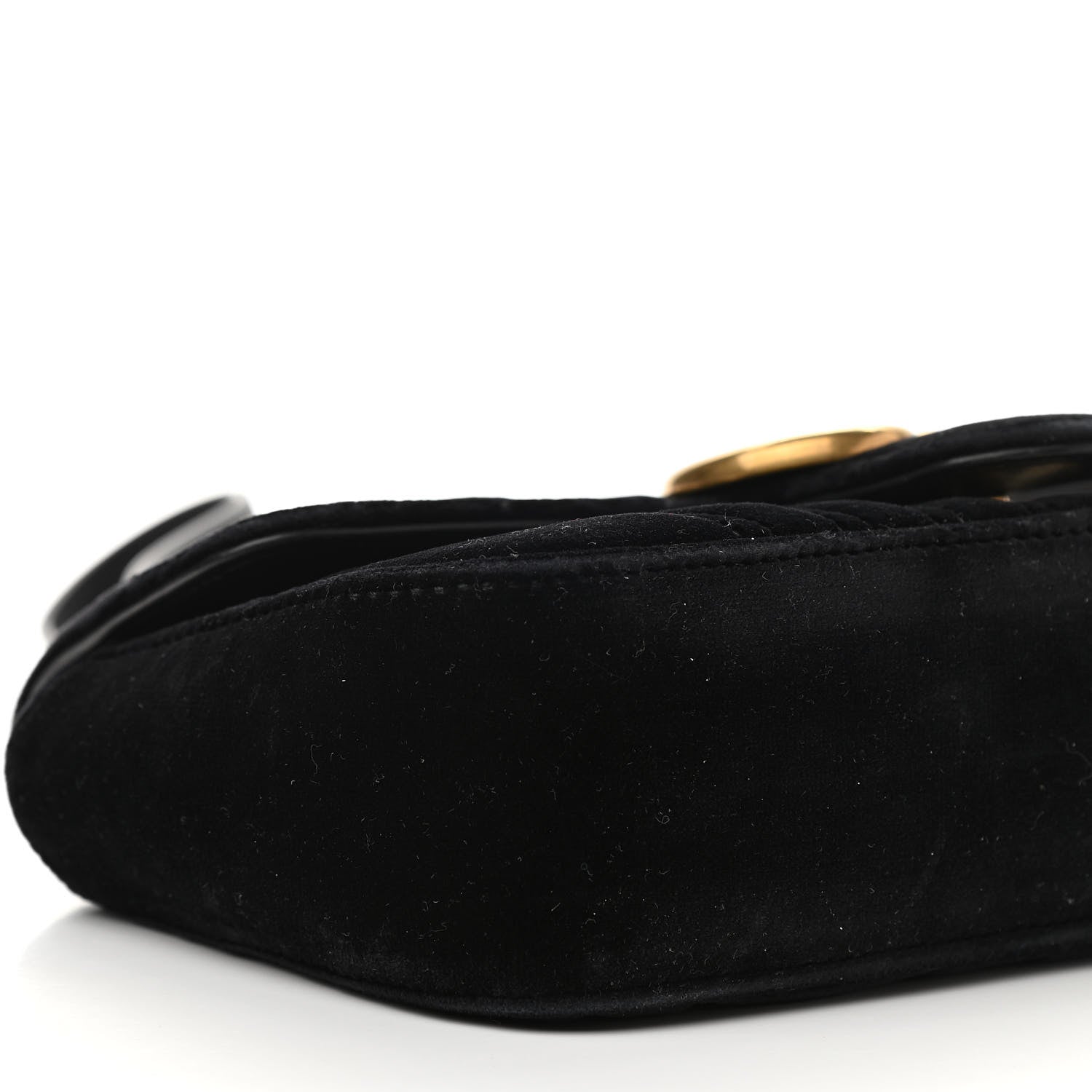 Gucci Velvet Matelasse Mini GG Marmont Shoulder Bag Black 9 of 10