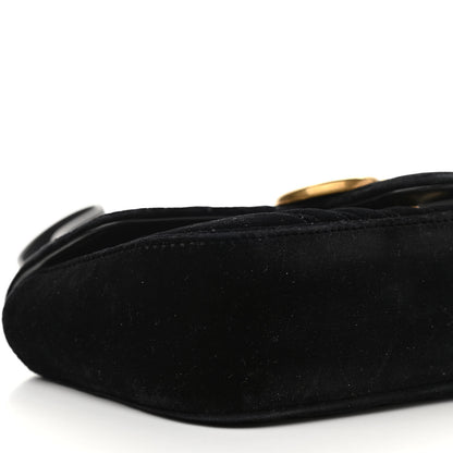 Gucci Velvet Matelasse Mini GG Marmont Shoulder Bag Black 9 of 10