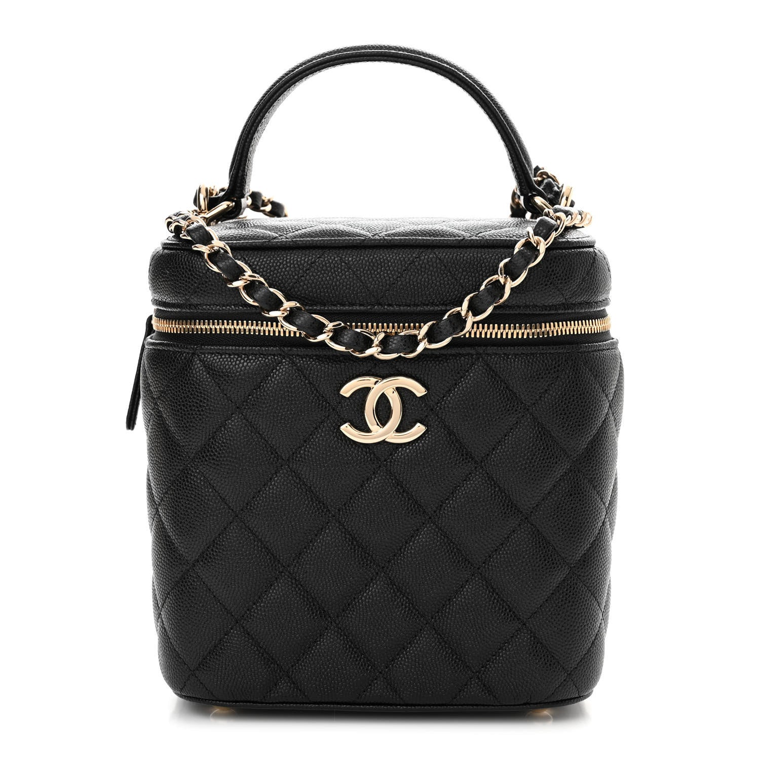 Chanel Caviar Quilted Small Top Handle Vanity Case With Chain Black 1 of 10