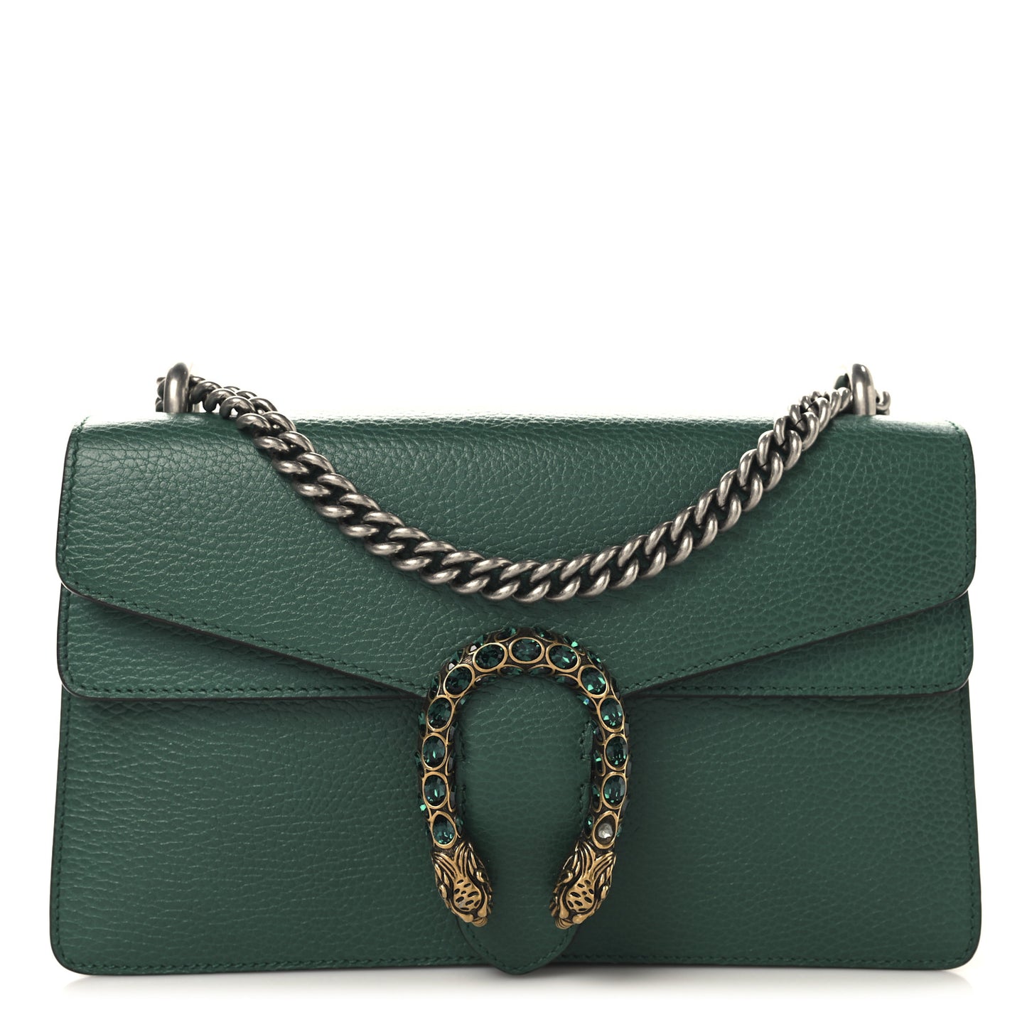 Pebbled Calfskin Small Dionysus Shoulder Bag Emerald