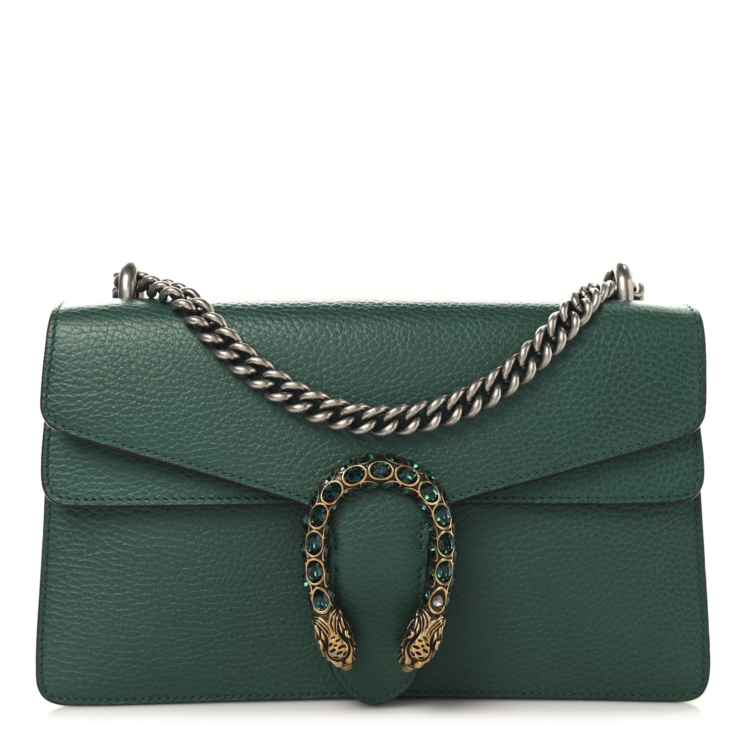 Gucci Pebbled Calfskin Small Dionysus Shoulder Bag Emerald 1 of 11