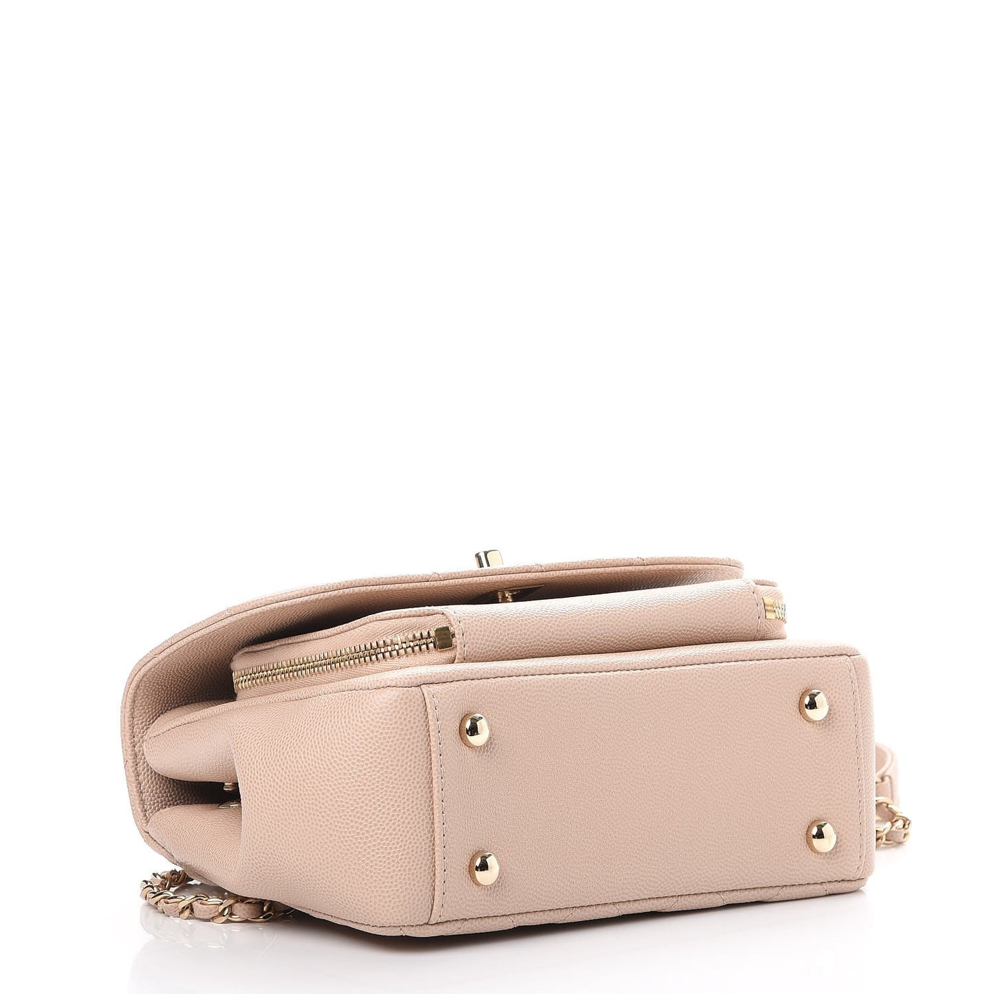 Caviar Quilted Small Business Affinity Flap Beige