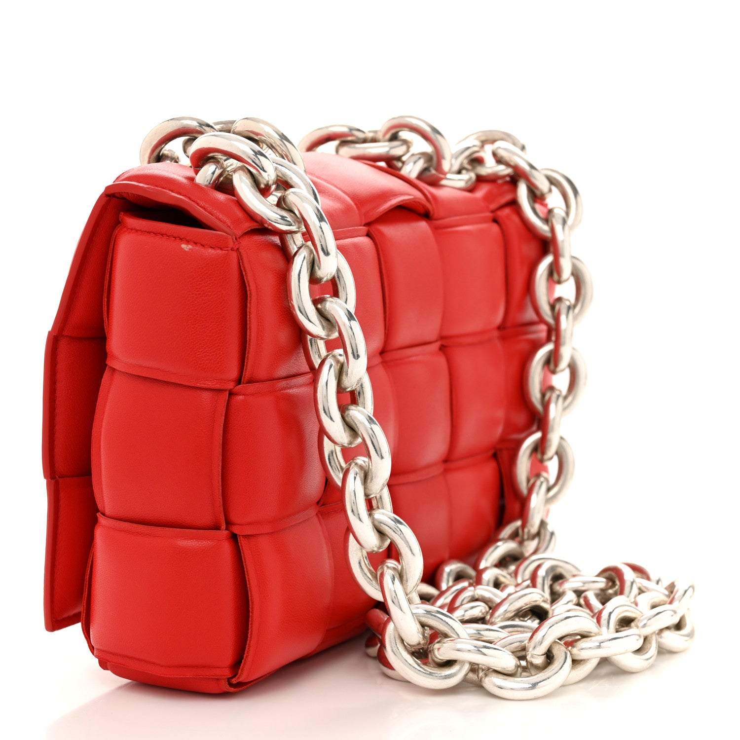 Bottega Veneta Lambskin Maxi Intreccio Padded Chain Cassette Crossbody Bag Nail Polish 3 of 12