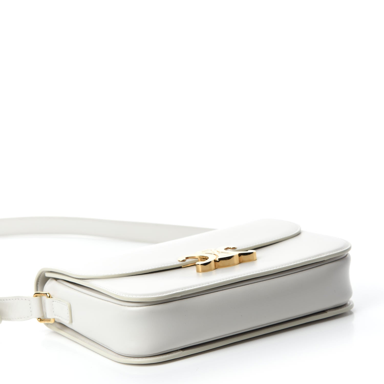 Celine Shiny Calfskin Medium Triomphe White 4 of 12
