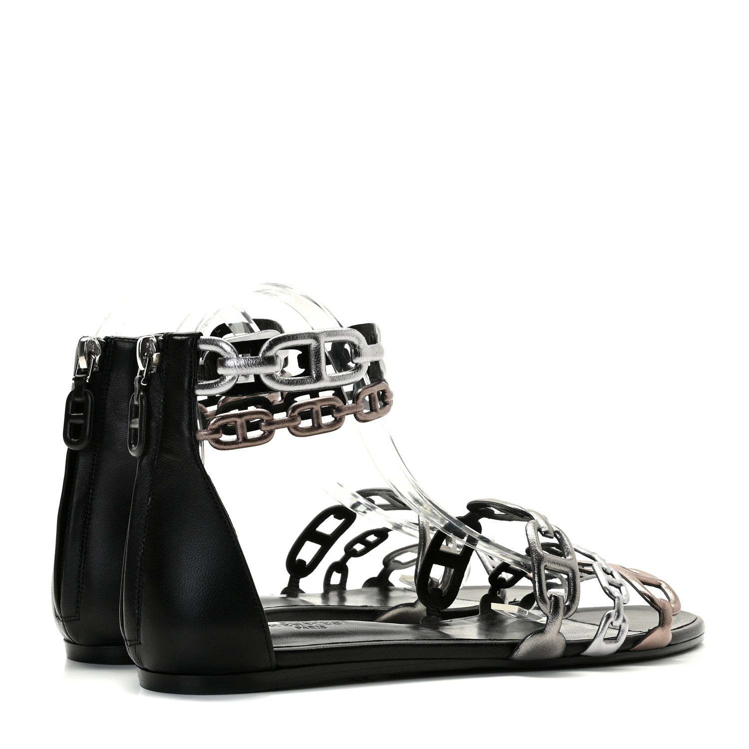 Hermes Nappa Venus Sandals 38 Multicolore Dore Vieilli 4 of 9