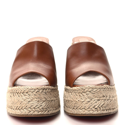 Christian Louboutin Calfskin Ariella Zeppa 130 Espadrille Sandals 40 Cuoio 2 of 8