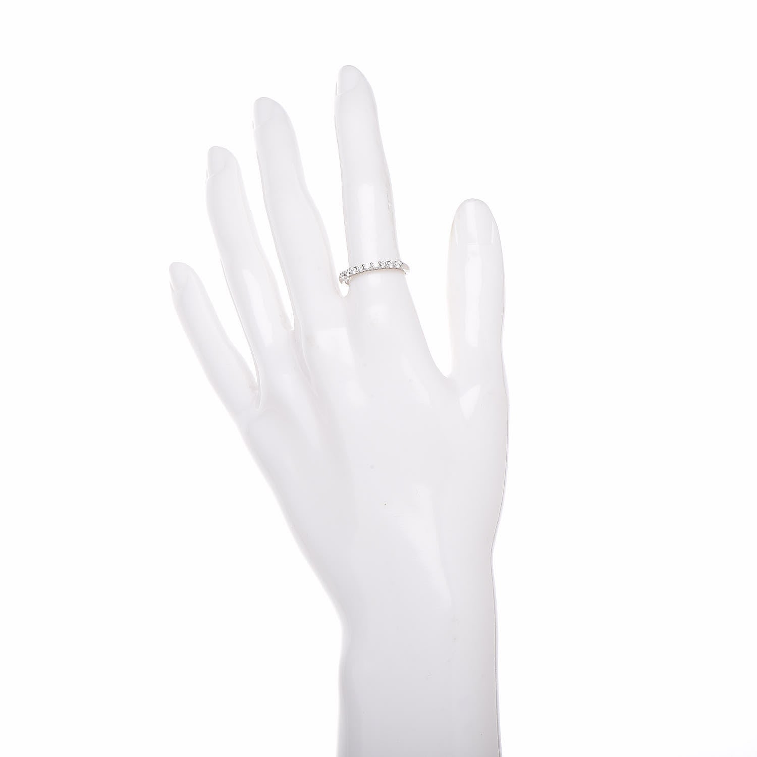 Tiffany Platinum Diamond 2.2mm Embrace Half Circle Band Ring 53 6.5 2 of 6