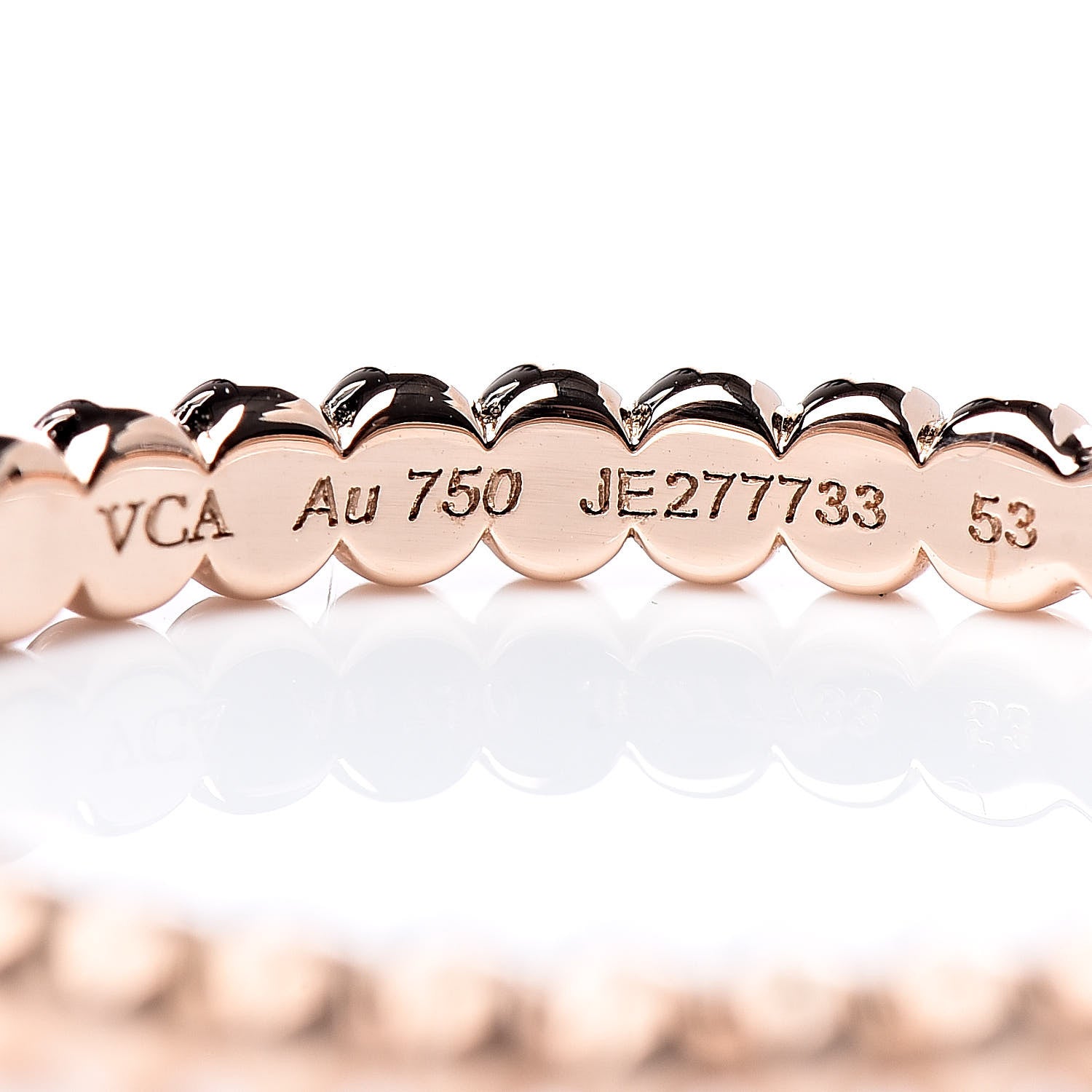 Van Cleef & Arpels 18K Rose Gold Small Perlee Ring 53 6.25 4 of 4