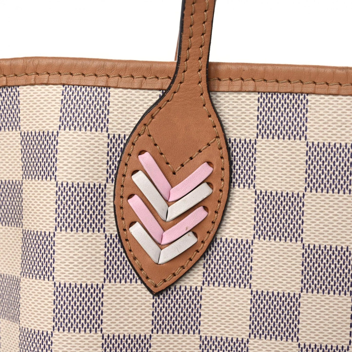 Damier Azur Braided Neverfull MM Orange