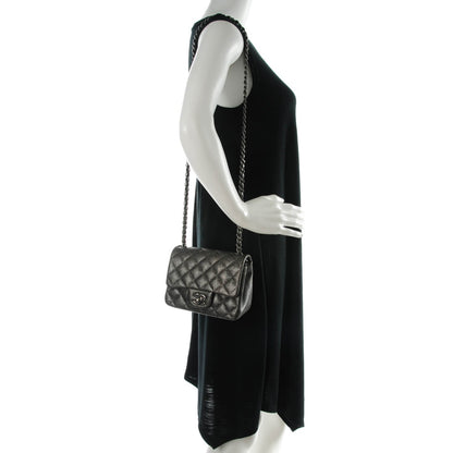 Chanel Metallic Caviar Quilted Mini Square Flap Dark Grey 2 of 8