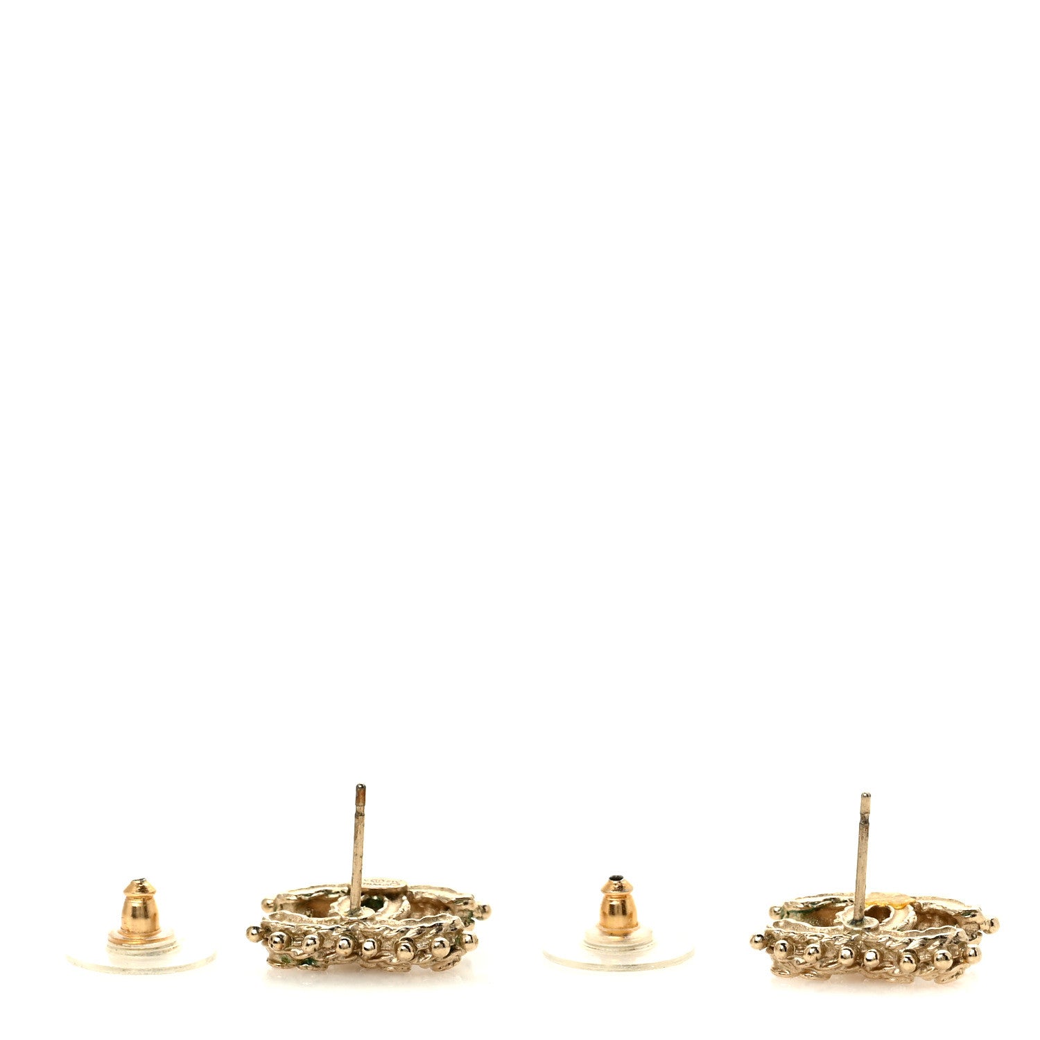 Chanel Crystal CC Earrings Gold 3 of 4