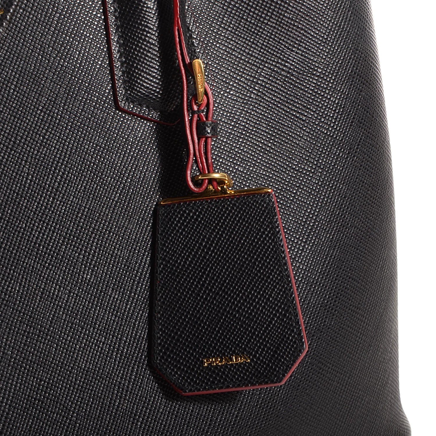 Prada Saffiano Cuir Small Double Bag Nero Black 9 of 17