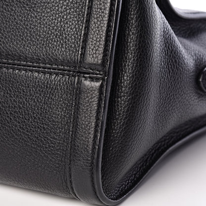 Alexander McQueen Pebbled Calfskin Small Skull Padlock Zip Around Tote Black 12 of 13