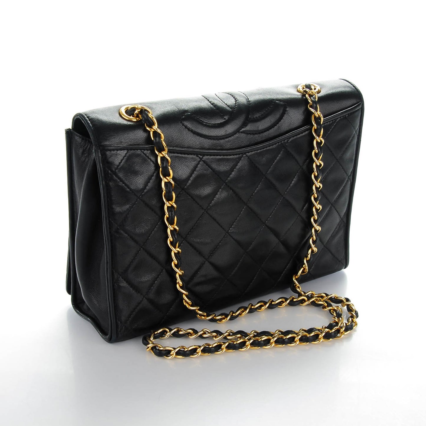 Lambskin Quilted CC Small Single Flap Black