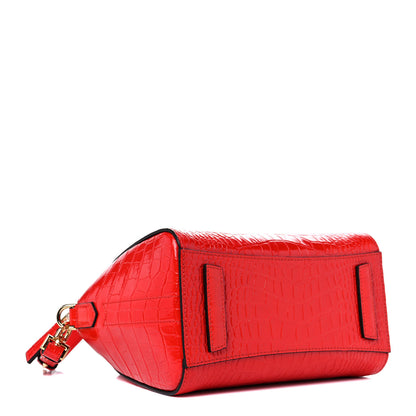 Givenchy Calfskin Crocodile Embossed Mini Antigona Red 4 of 9