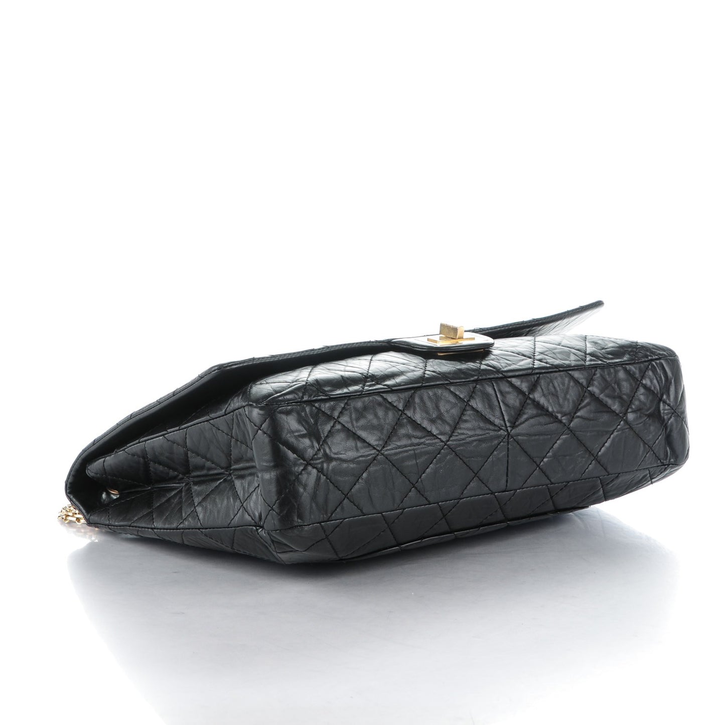 Aged Calfskin Quilted 2.55 Reissue 228 Flap Black