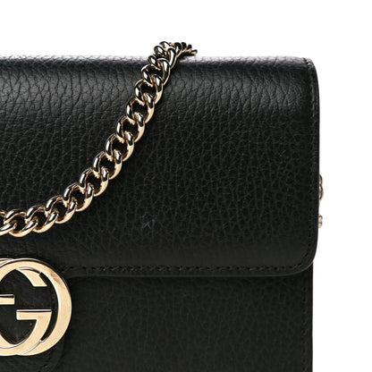 Gucci Dollar Calfskin Interlocking G Chain Wallet Black 19 of 19